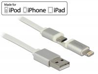 Delock USB data and power cable for Apple and Micro USB devices 1 m white