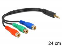 Delock Cable 3 x RCA female Stereo plug 3.5 mm 4 pin