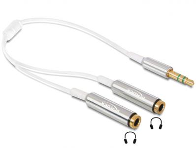 Delock Cable audio splitter stereo jack male 3.5 mm 3 pin 2 x stereo jack female 3.5 mm 3 pin 25 cm