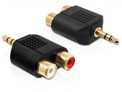 Delock Adapter Audio Stereo plug 3.5 mm 3 pin 2 x RCA jack