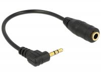 Delock Cable Audio Stereo 2.5 mm male angled 3.5 mm female 3 pin 14 cm