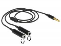 Delock Cable audio splitter stereo jack male 3.5 mm 4 pin 2 x stereo jack female 3.5 mm 4 pin 25 cm