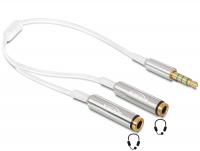 Delock Cable audio splitter stereo jack male 3.5 mm 4 pin 2 x stereo jack female 3.5 mm 4 pin 25 cm