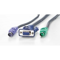 KVM-cable 2xPS/2+VGA (M-F),3.0m