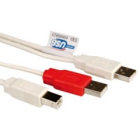 Y-kabelis USB2.0 2x A/M + 1x B/M, 1.8m