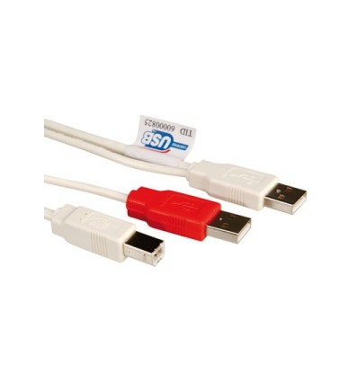 Y-kabelis USB2.0 2x A/M + 1x B/M, 1.8m