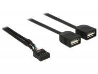 Delock Cable USB 2.0 type-A 2 x female to pin header 60 cm