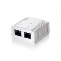 2-Port Cat.6 Surface Mounted Box, pure white