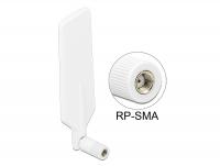 Delock LTE WLAN Dual Band Antenna RP-SMA 1 ~ 4 dBi omnidirectional rotatable with flexible joint white