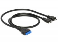 Delock Cable USB 3.0 pin header female 2 x USB 3.0 Micro-B male 40 60 cm