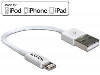 Delock USB data and power cable for iPhoneâ¢, iPadâ¢, iPodâ¢ 15 cm white