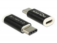 Delock Adapter USB 2.0 Micro-B female (host) USB Type-Câ¢ 2.0 male (device) black