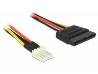 Delock Power Cable SATA 15 pin male 4 pin floppy male 24 cm