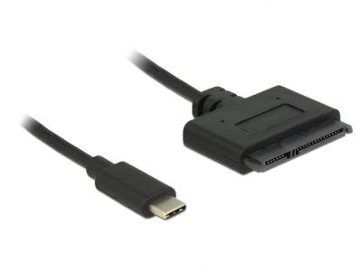 Delock Converter SuperSpeed USB 10 Gbps (USB 3.1 Gen 2) with USB Type-Câ¢ male 22 pin SATA 6 Gbps male