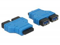 Delock Adapter USB 3.0 pin header female 2 x USB 3.0 Type-A female â parallel