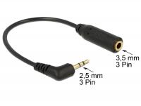 Delock Audio Cable Stereo jack 2.5 mm 3 pin male Stereo jack 3.5 mm 3 pin female angled
