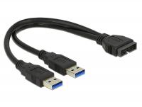 Delock Cable USB 3.0 Pin header male 2 x USB 3.0 Type-A male 25 cm