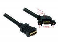 Delock Cable HDMI A female HDMI A female panel-mount 110 angled 25 cm