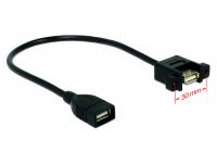 Delock Cable USB 2.0 Type-A female USB 2.0 Type-A female panel-mount 25 cm
