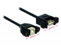 Delock Cable USB 2.0 Type-B female panel-mount USB 2.0 Type-A female panel-mount 1 m