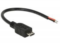Delock Cable USB 2.0 Micro-B male 2 x open wires power 10 cm Raspberry Pi
