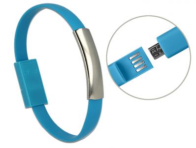 Delock USB Bracelet USB 2.0 Type-A male USB 2.0 Micro-B male blue 22 cm