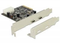 Delock PCI Express x4 Card 2 x external SuperSpeed USB 10 Gbps (USB 3.1 Gen 2) USB Type-Câ¢ female