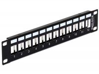 Delock 10 Keystone Patch Panel 12 Port metal black