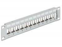 Delock 10 Keystone Patch Panel 12 Port metal grey