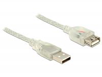 Delock Extension cable USB 2.0 Type-A male USB 2.0 Type-A female 0.5 m transparent