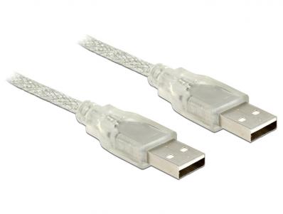 Delock Cable USB 2.0 Type-A male USB 2.0 Type-A male 0.5 m transparent