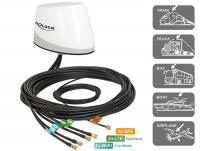 Delock NL-400 Multiband GNSS LTE-MIMO, WLAN MIMO IEEE 802.11 acahbgn Antenna 5x RP-SMA omnidirectional roof mount outdoor