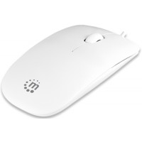 MANHATTAN Silhouette Optical Mouse USB, Three Buttons with Scroll Wheel, 1000 dpi, white