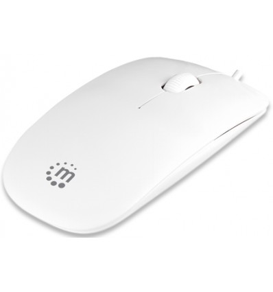 MANHATTAN Silhouette Optical Mouse USB, Three Buttons with Scroll Wheel, 1000 dpi, white