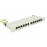 Delock 10″ Patch Panel 12 Port Cat.6A 0.5 U grey