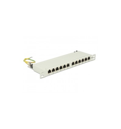 Delock 10″ Patch Panel 12 Port Cat.6A 0.5 U grey