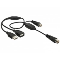 Delock Antenna Cable IEC Jack - IEC Plug with phantom power 5 V via USB 22 cm