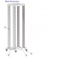 19" vaļēja statne 42U-1988x550x600mm, pelēka