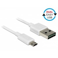 Delock Cable EASY-USB 2.0 Type-A male - EASY-USB 2.0 Type Micro-B male white 0.2m