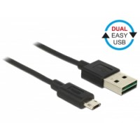 Delock Cable EASY-USB 2.0 Type-A male - EASY-USB 2.0 Type Micro-B male black 20cm