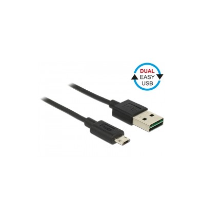 Delock Cable EASY-USB 2.0 Type-A male - EASY-USB 2.0 Type Micro-B male black 1.0m