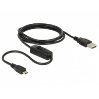 Delock Charging Cable USB 2.0 Type-A male - USB 2.0 Micro-B male with switch for Raspberry Pi 1.5m