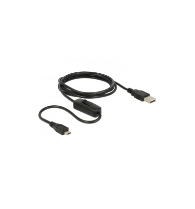 Delock Charging Cable USB 2.0 Type-A male - USB 2.0 Micro-B male with switch for Raspberry Pi 1.5m