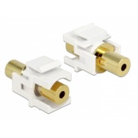 Delock Keystone Module stereo jack female 3.5mm 4pin - stereo jack female 3.5mm 4pin gold plated white