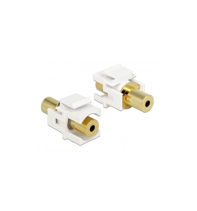 Delock Keystone Module stereo jack female 3.5mm 4pin - stereo jack female 3.5mm 4pin gold plated white