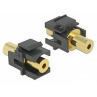 Delock Keystone Module stereo jack female 3.5mm 4pin - stereo jack female 3.5mm 4pin gold plated black