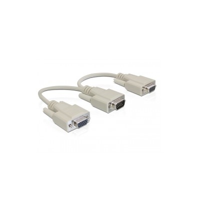 Delock Adapter VGA male - 2 x VGA female 20 cm, beige