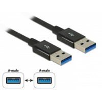 Delock Cable SuperSpeed USB 10 Gbps (USB 3.1 Gen 2) USB Type-A male - USB Type-A male 0.5 m coaxial black Premium