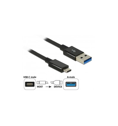 Delock Cable SuperSpeed USB 10 Gbps (USB 3.1 Gen 2) USB Type- C™ male - USB Type-A male 0.5 m coaxial black Premium