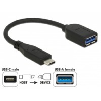 Delock Adapter SuperSpeed USB 10 Gbps (USB 3.1 Gen 2) USB Type-C™ male - USB Type-A female 10 cm coaxial black Premium